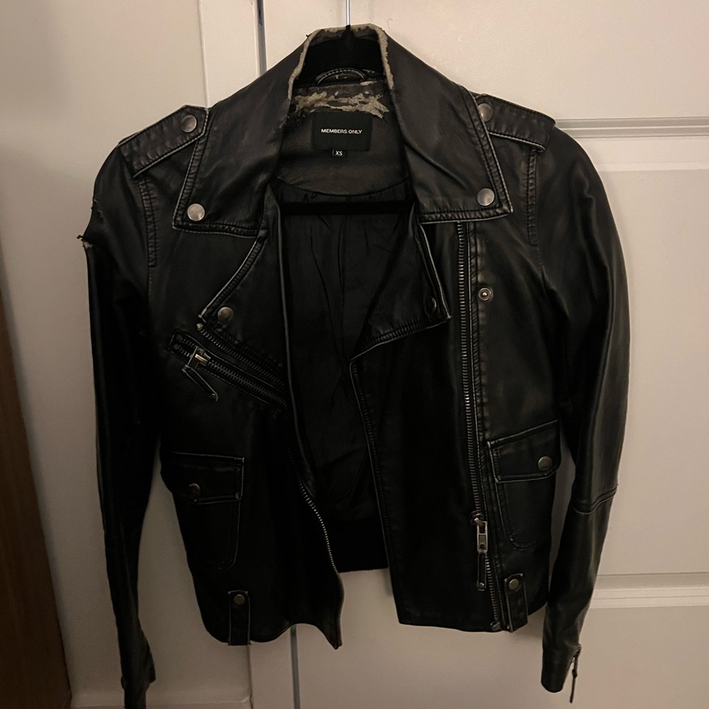 Members Only Faux Leather Jacket XS